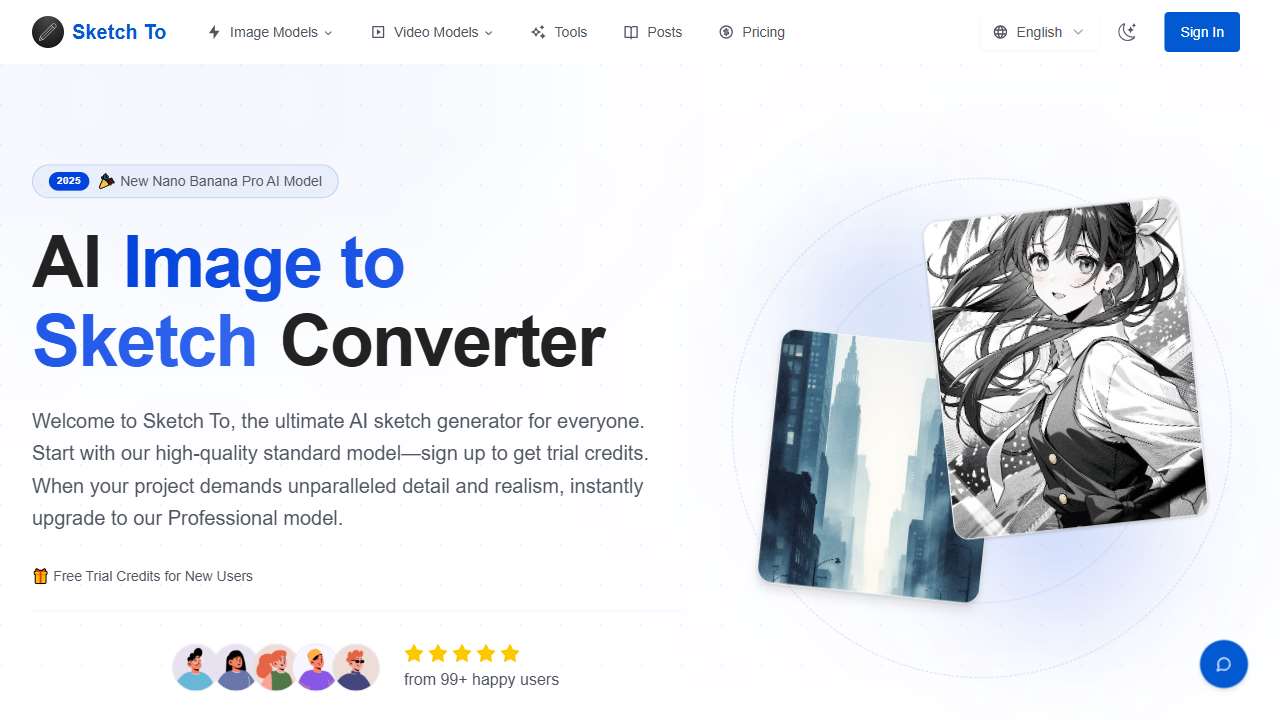 Sketch To | Free AI Image to Sketch Converter & Sketch to Image Tool