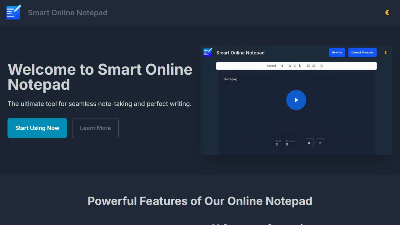 Smart Online Notepad