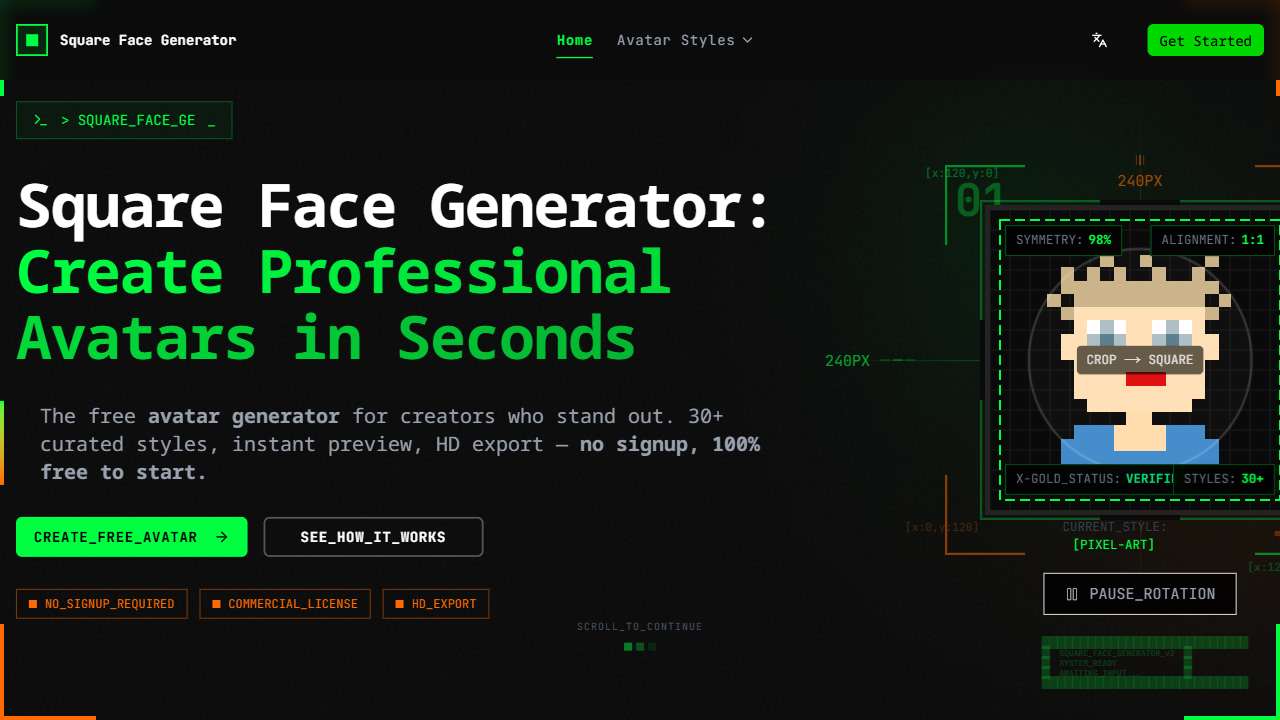 Square Face Generator