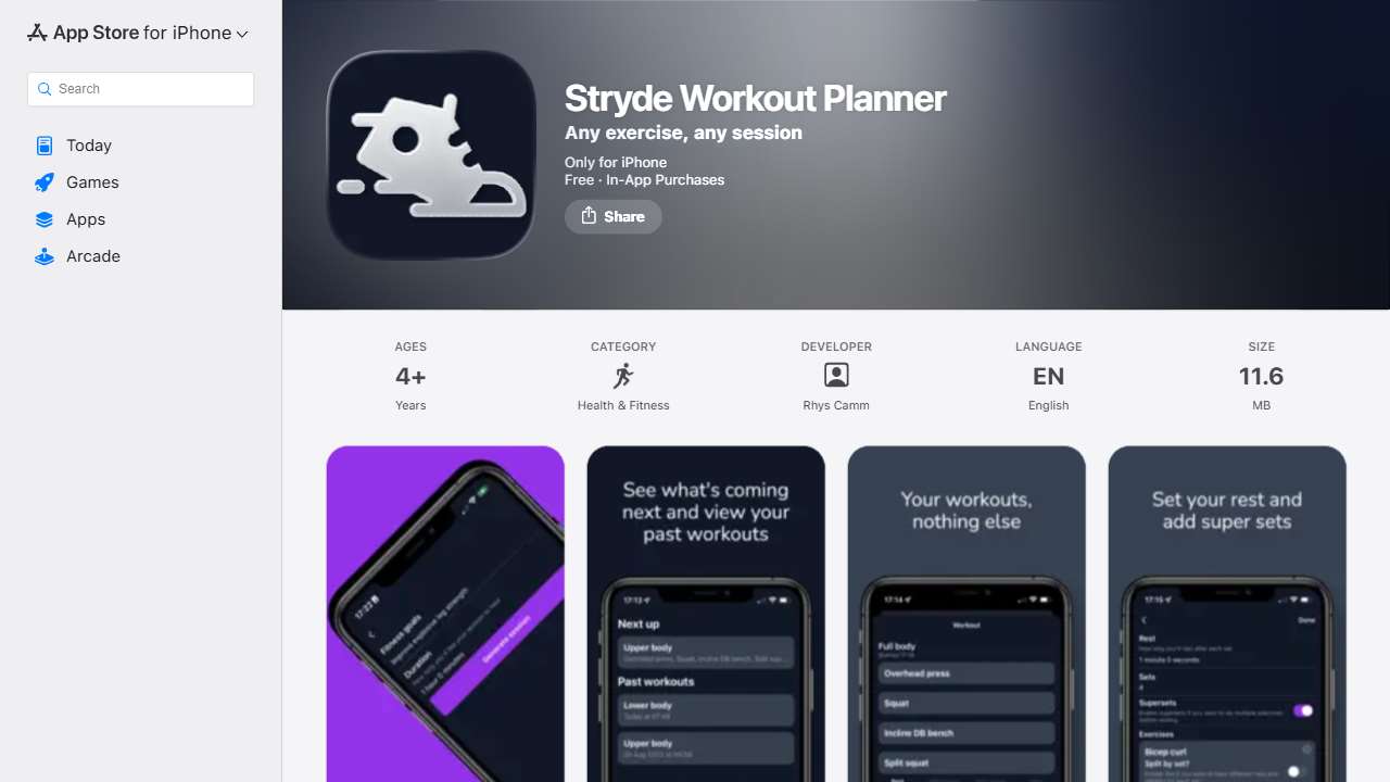 Stryde Workout Planner