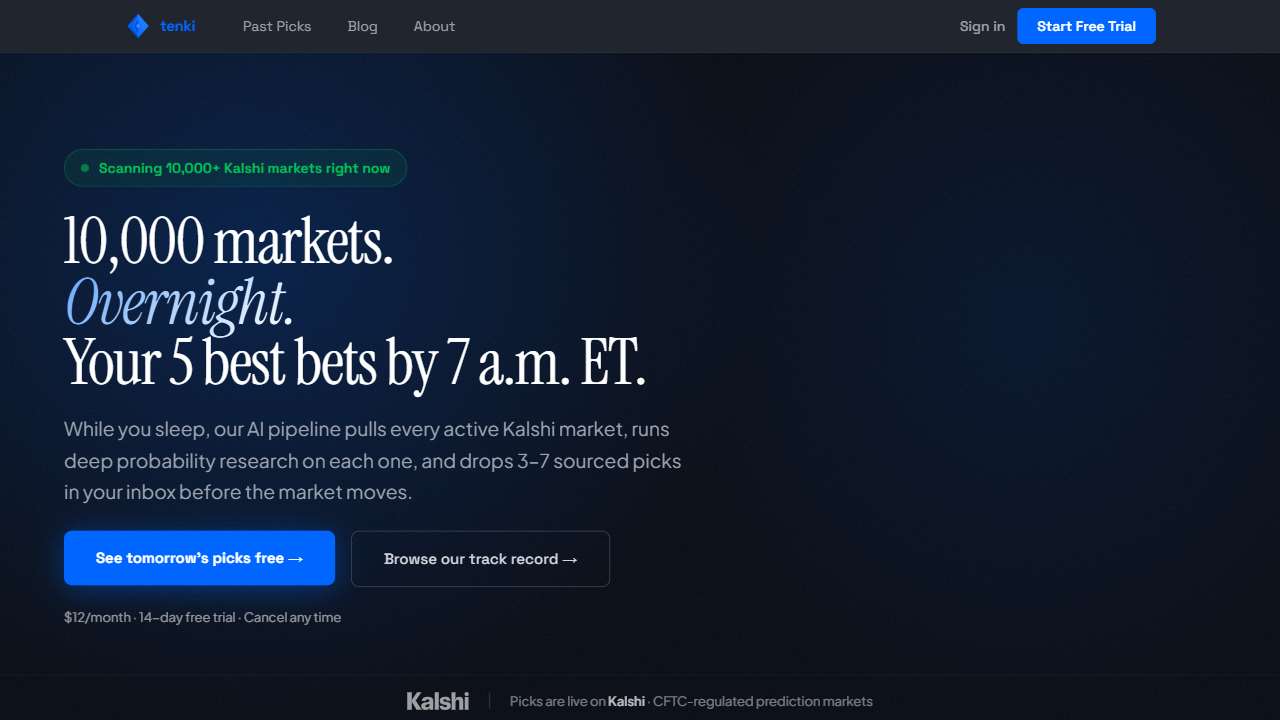 Tenki: AI Sports Picks for Kalshi Traders (NBA, NFL, NHL, NCAA)