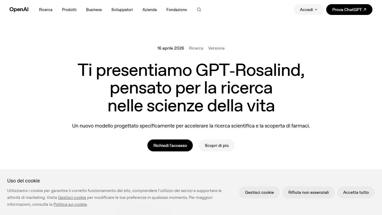 Ti presentiamo GPT-Rosalind, pensato per la ricerca nelle scienze della vita