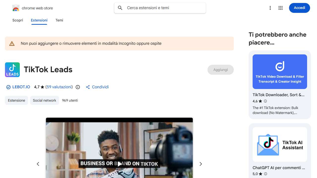 TikTok Lead Generation Chrome Extension
