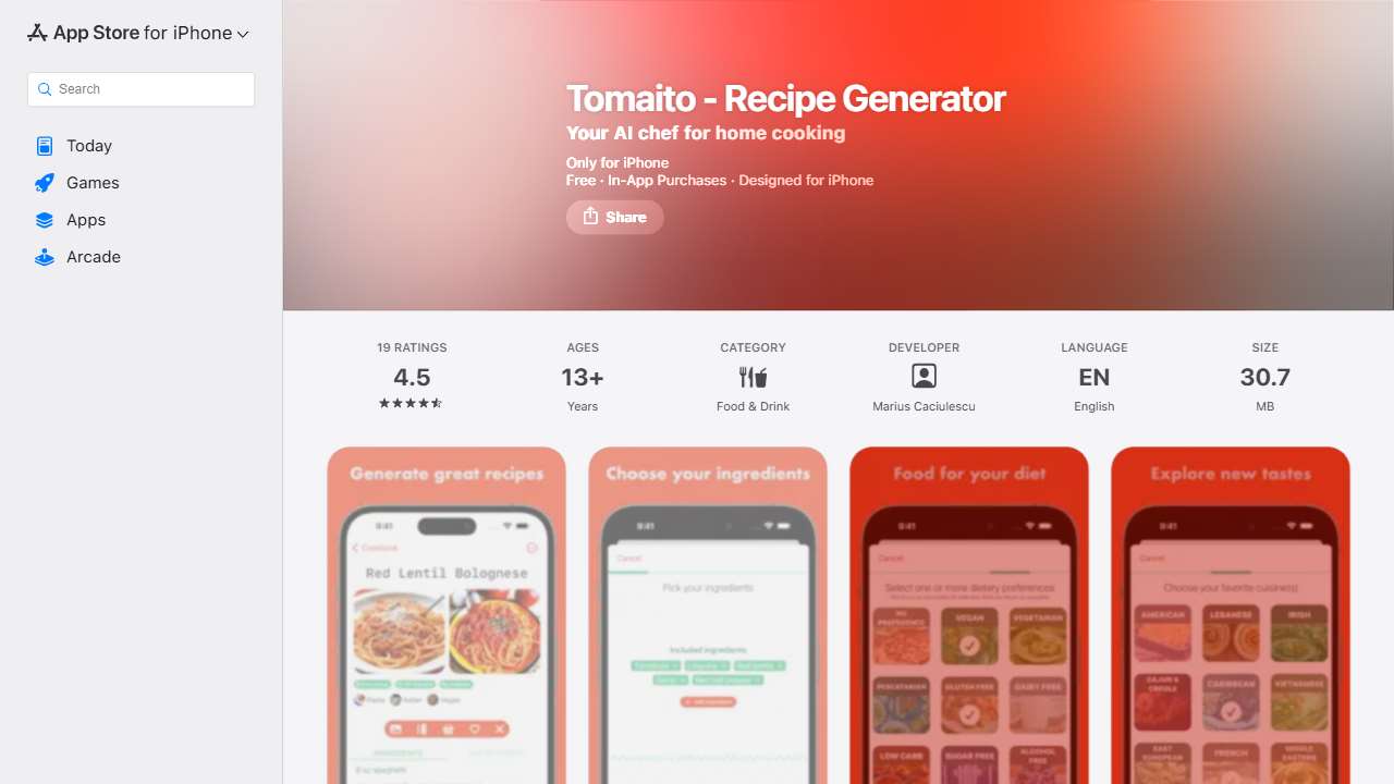 Tomaito - Recipe Generator