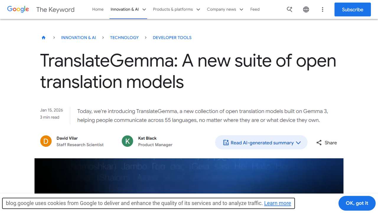 TranslateGemma: A new suite of open translation models