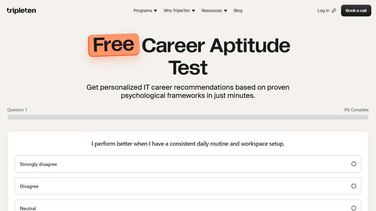TripleTen Career Aptitude Test
