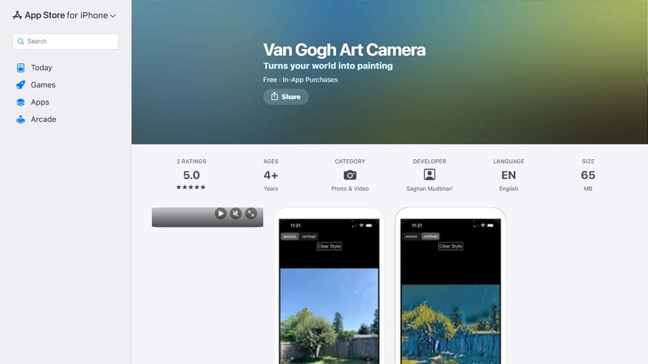 VanGogh Style Camera