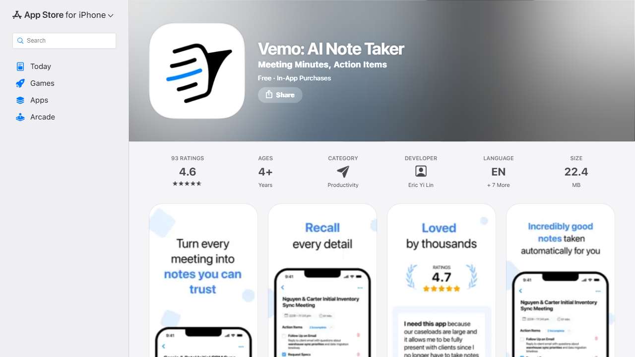 Vemo: AI Note Taker