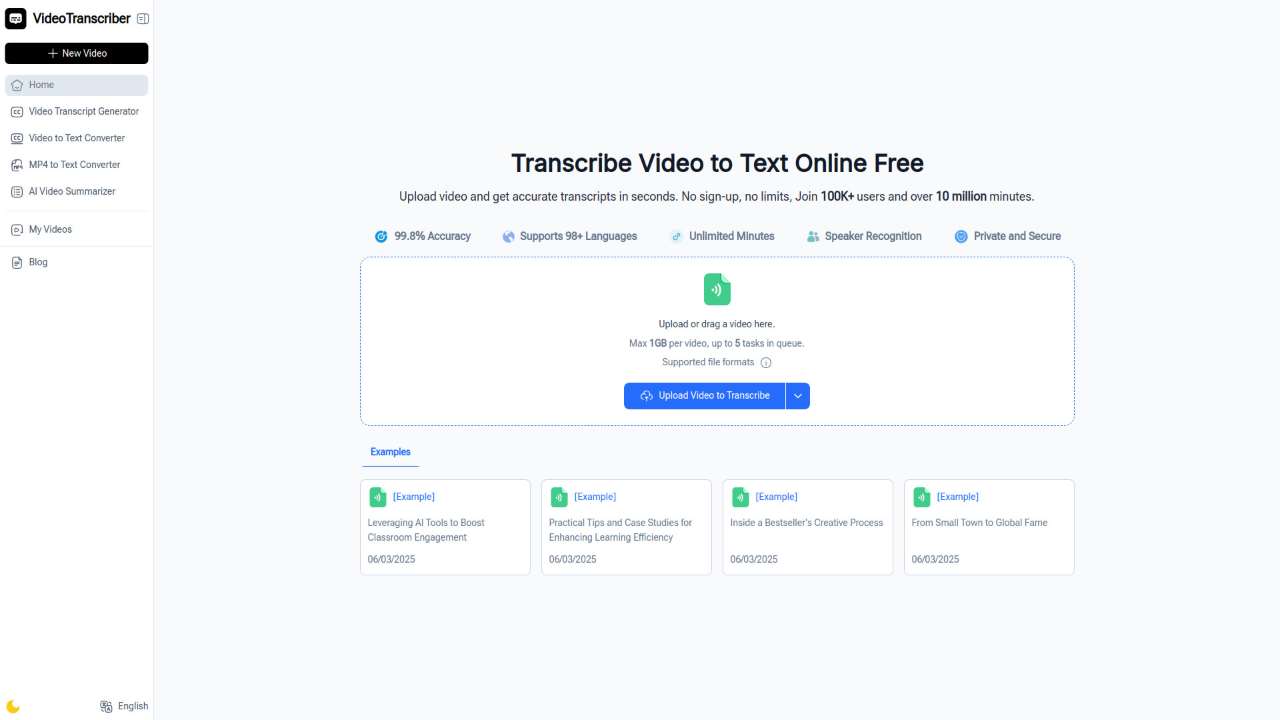 Video Transcriber AI