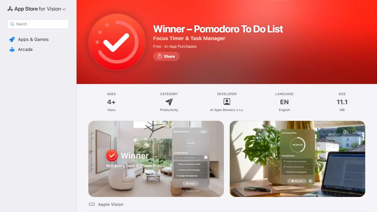 Winner – Pomodoro To Do List