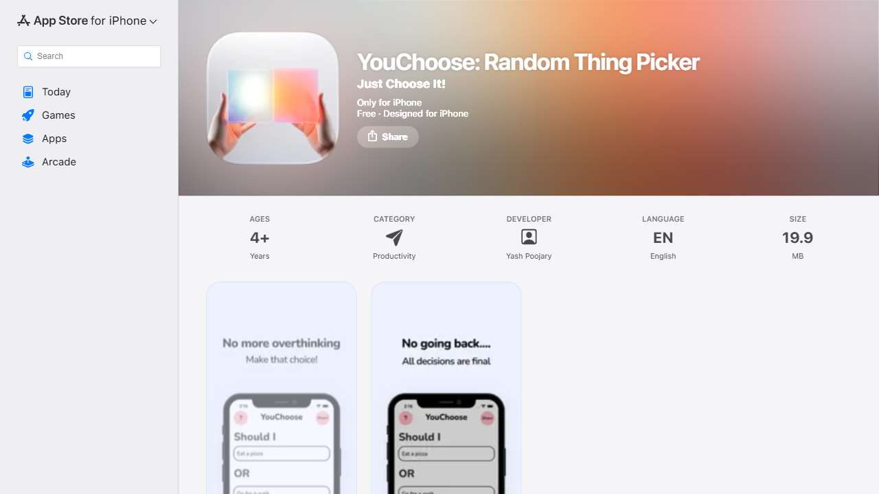 YouChoose: Random Thing Picker