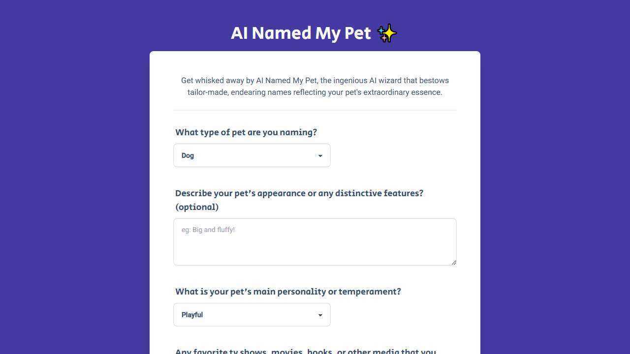 AI Named My Pet