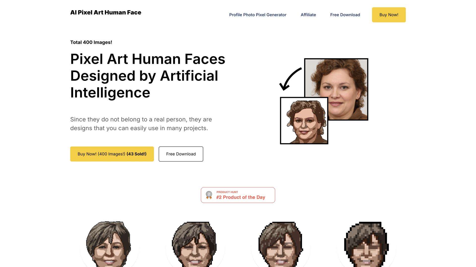 AI Pixel Art Human Face