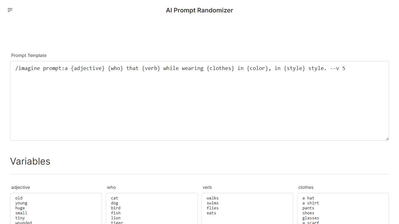 AI Prompt Randomizer
