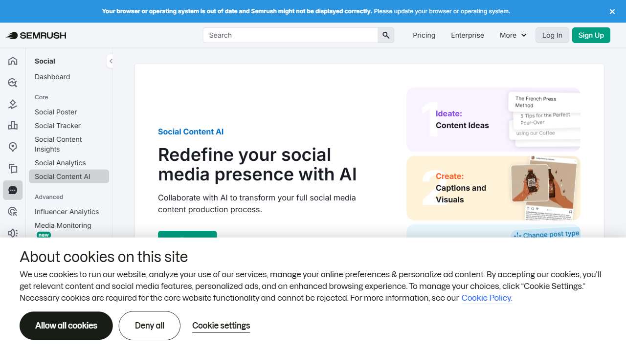 AI Social Media Post Generator | SEMRUSH