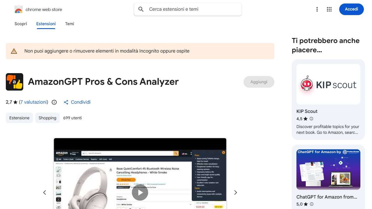 AmazonGPT Pros & Cons Analyzer
