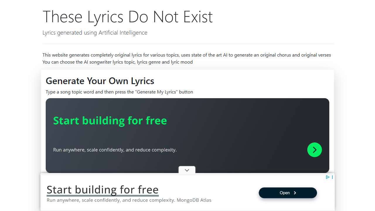 Artificial Intelligence Songwriter