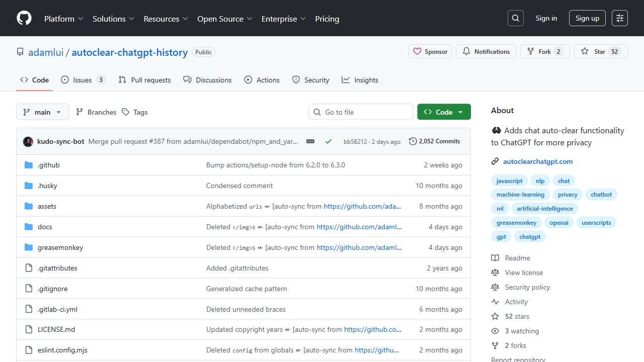 Autoclear ChatGPT History