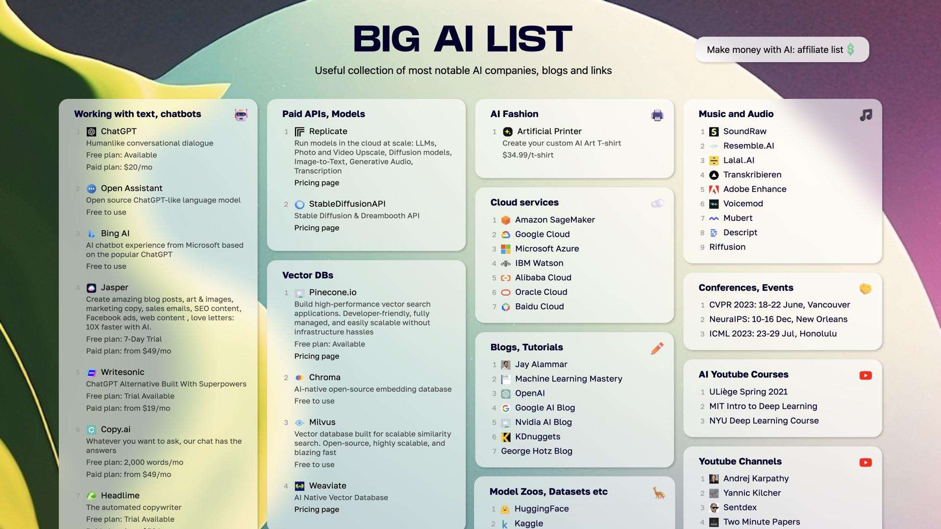 Big AI List