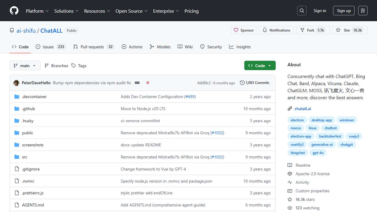 ChatALL — all-in-one GPT's app
