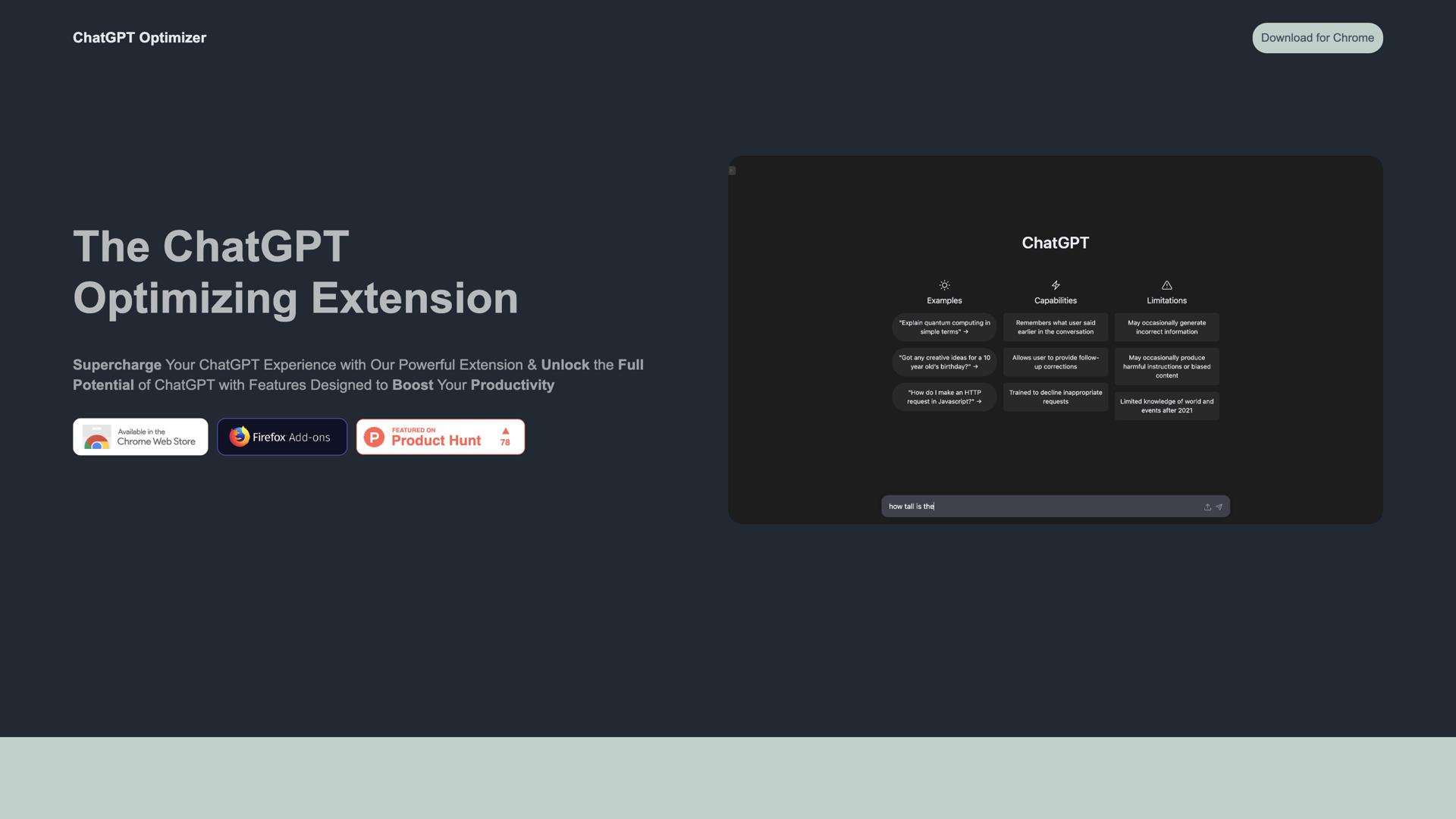 ChatGPT Optimizer for Chrome