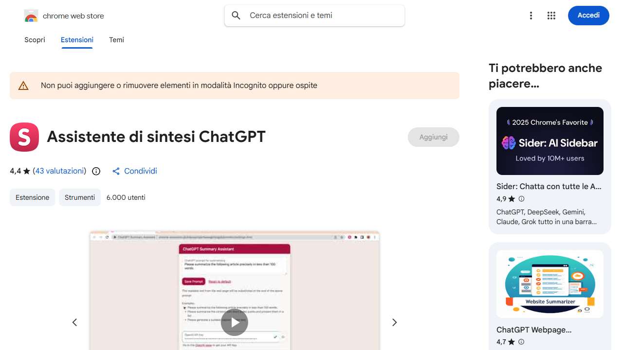 ChatGPT Summary Assistant