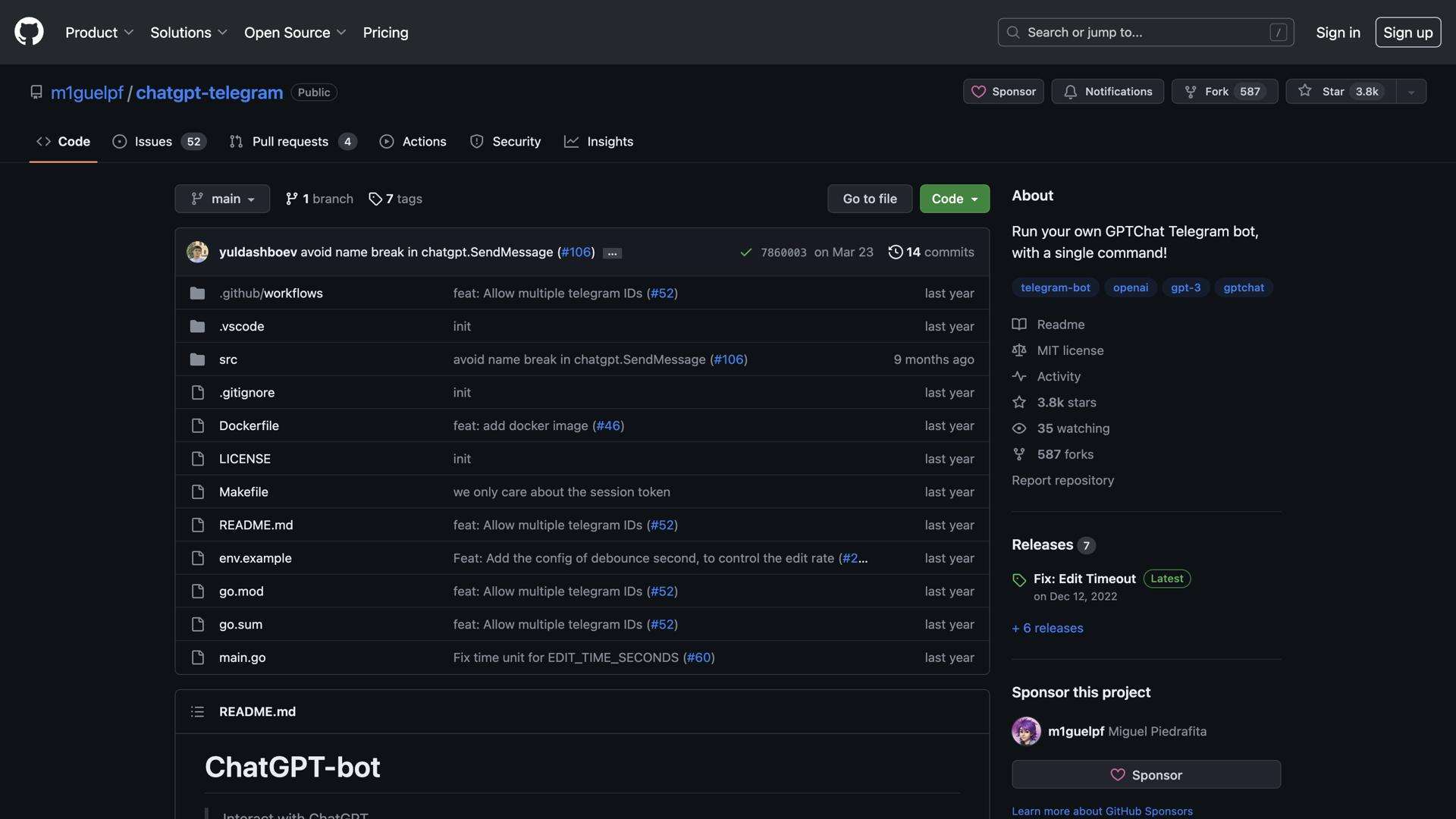 ChatGPT Telegram bot