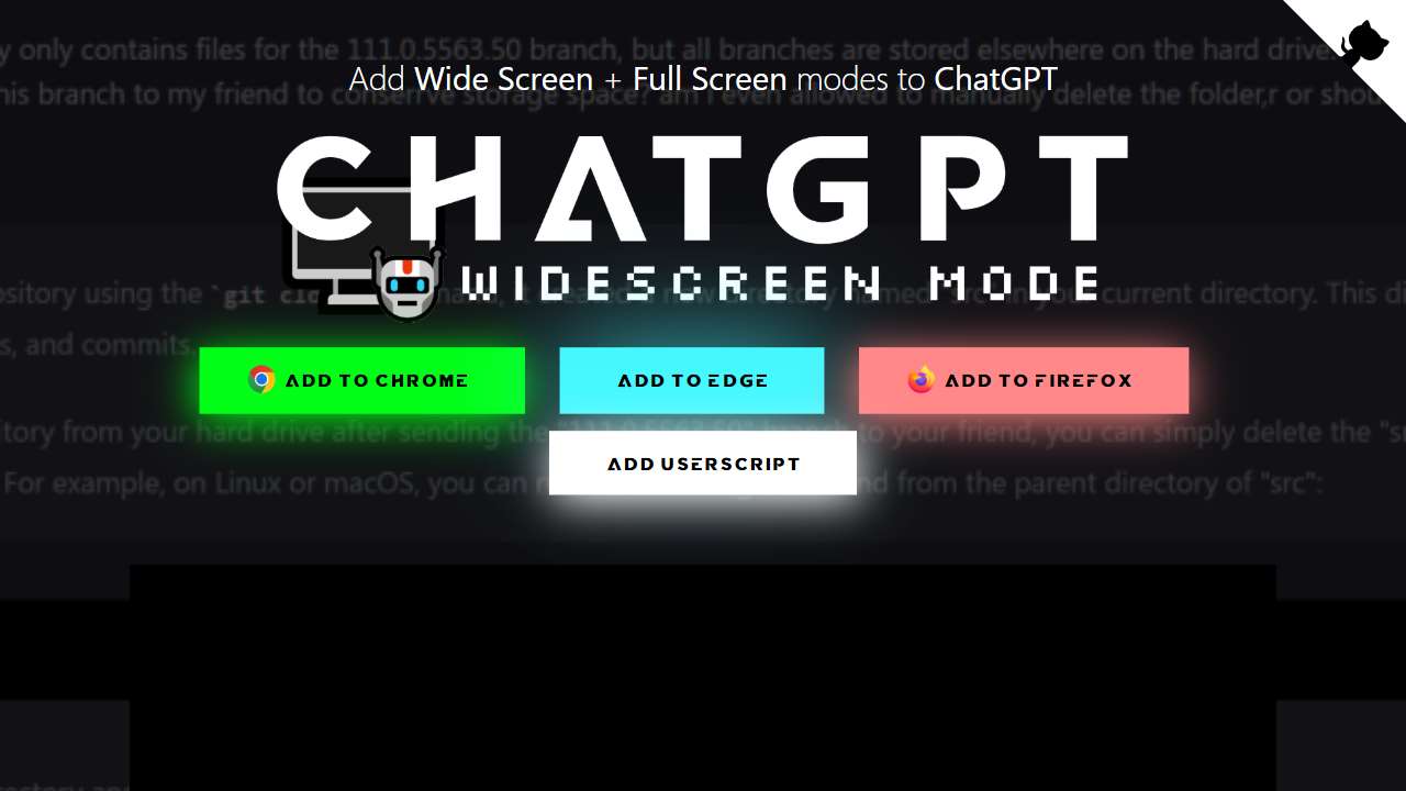ChatGPT Widescreen Mode