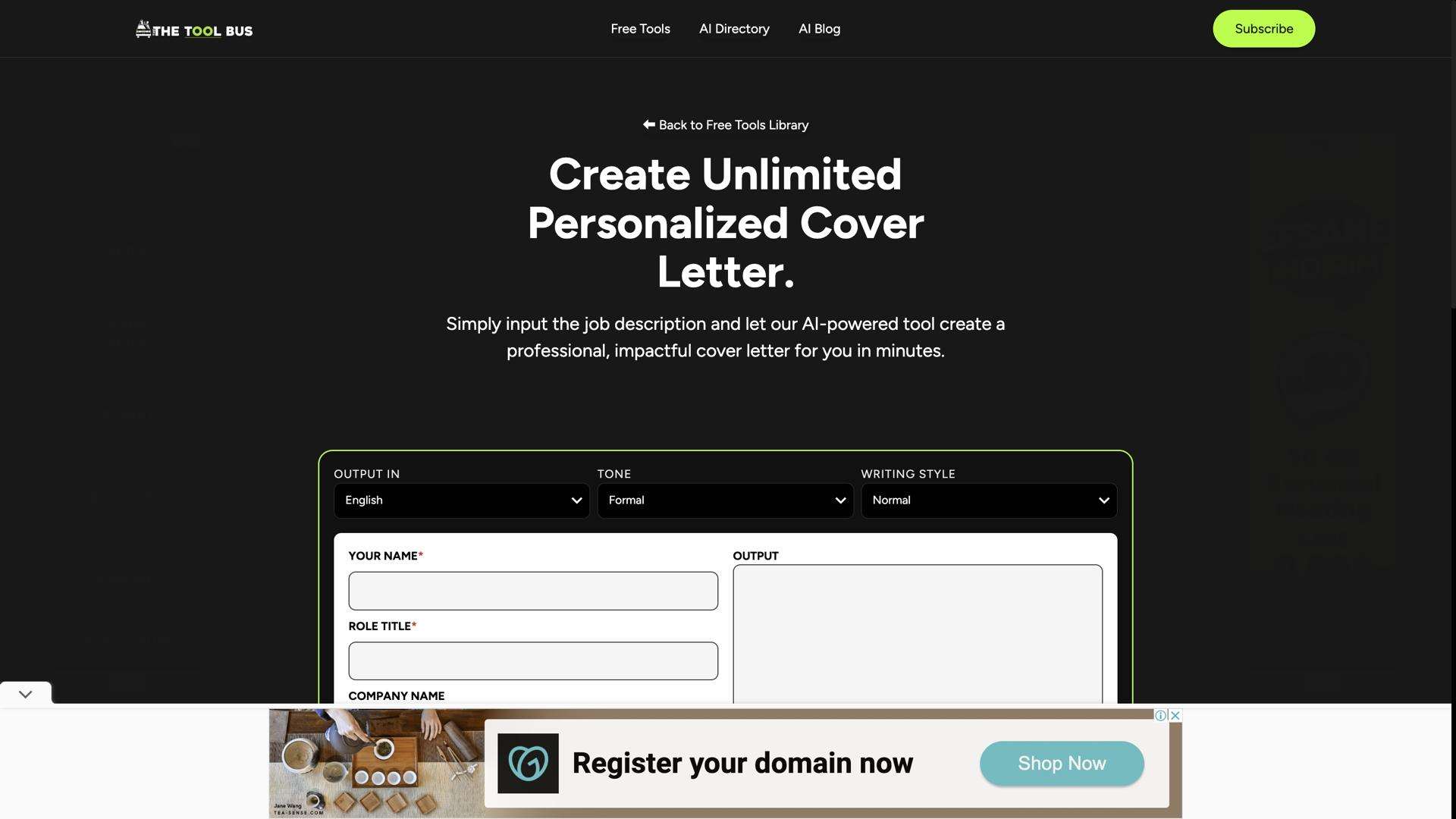 Cover-letter generator with AI
