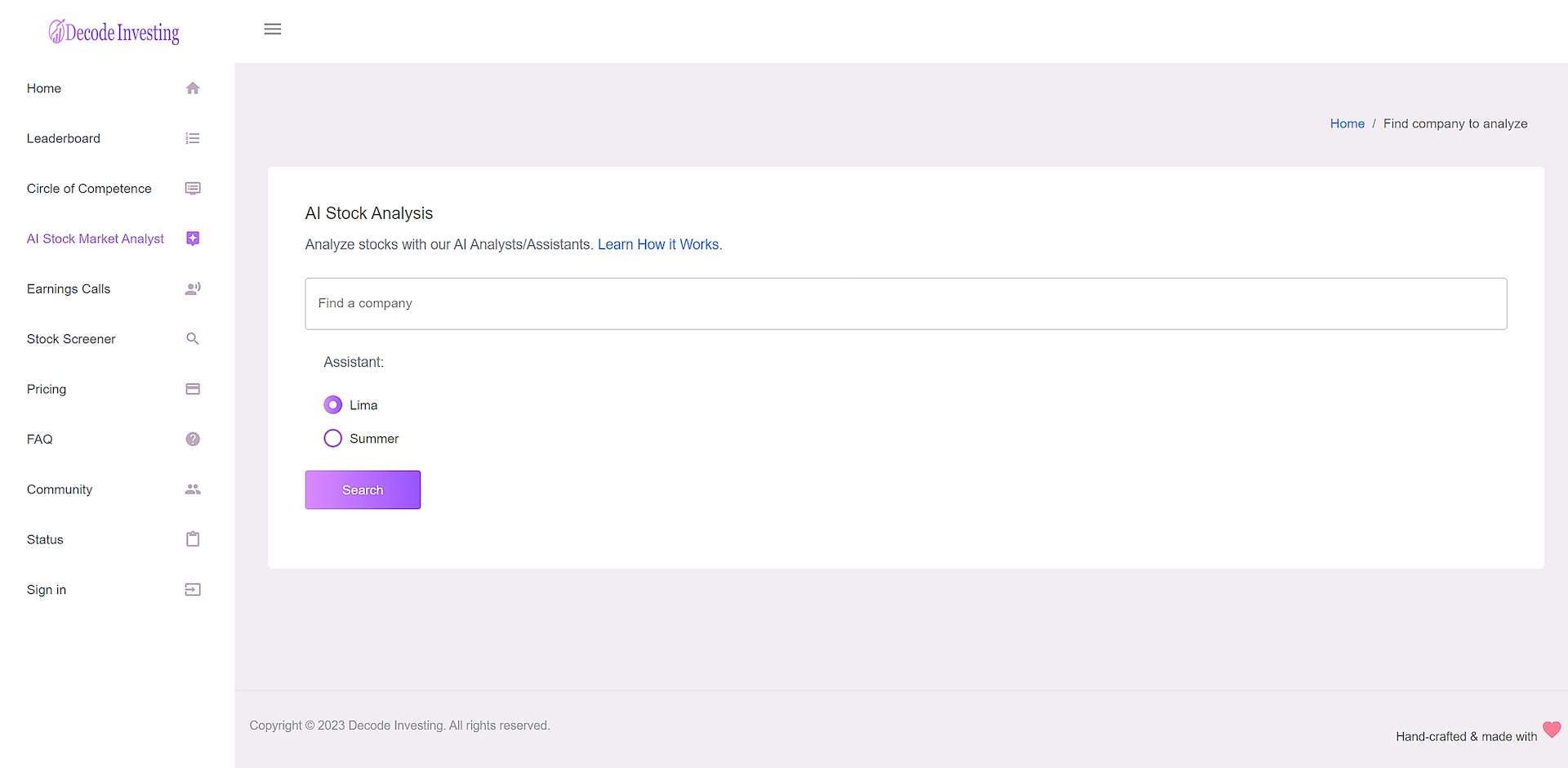 Decode Investing Stock Analysis