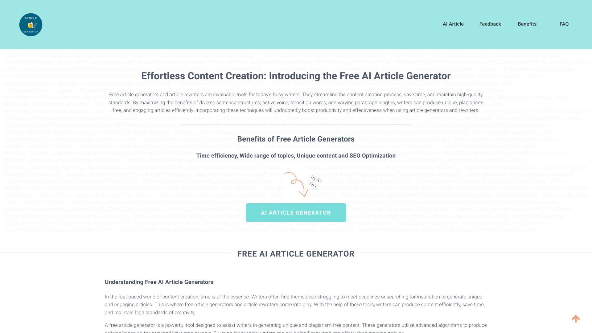 Free AI Article Generator With Tones