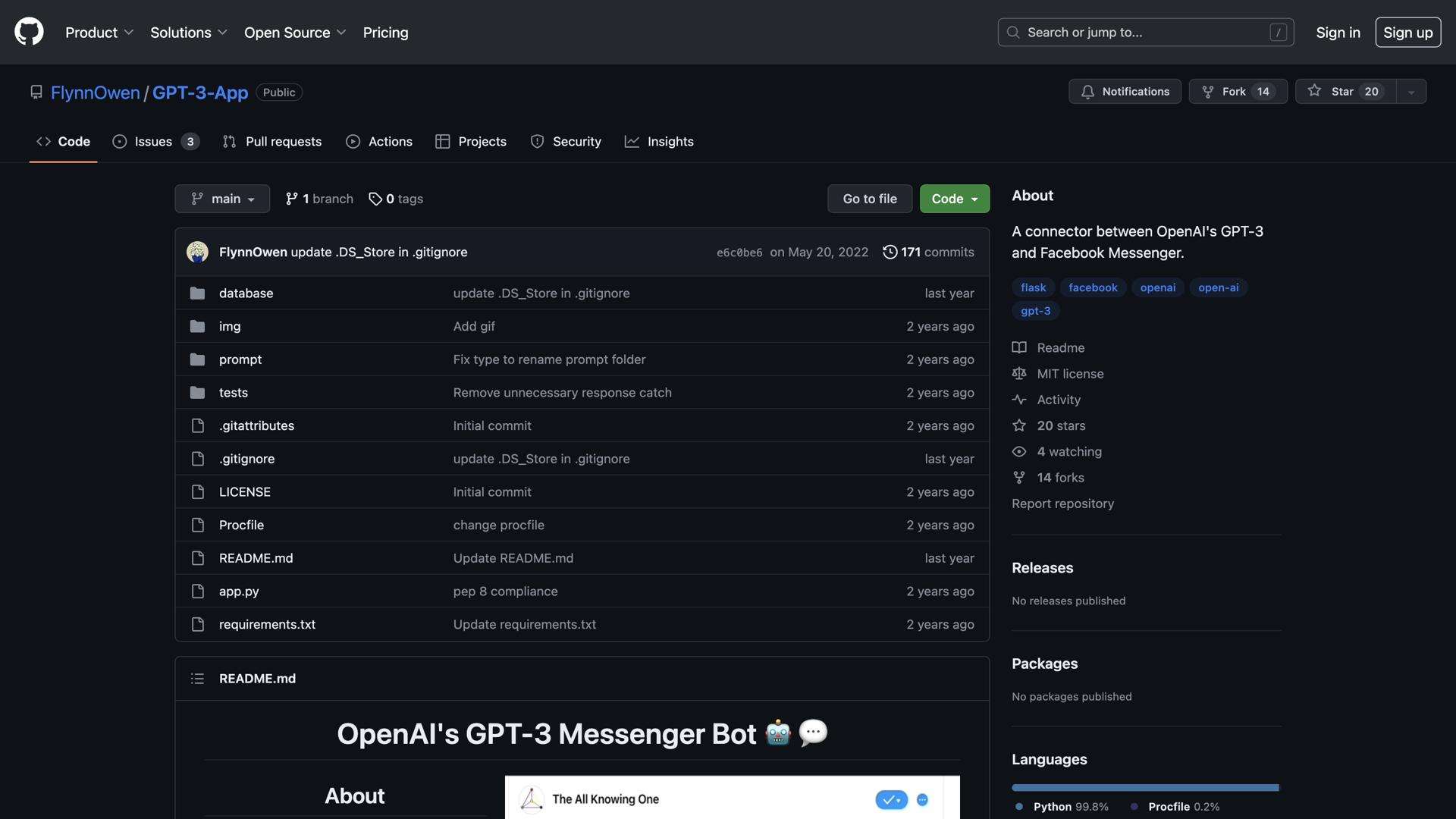 GPT-3 Facebook Messenger Bot
