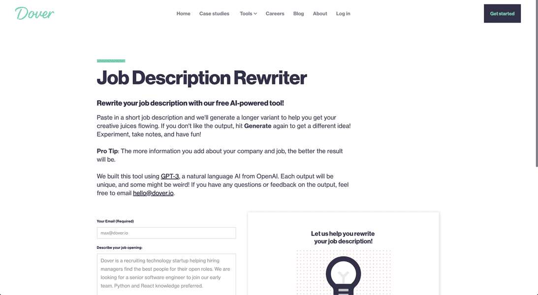 GPT-3 Job Description Rewriter by Dover