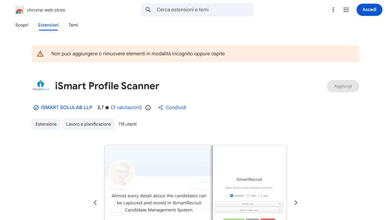 iSmartRecruit Profile Scanner