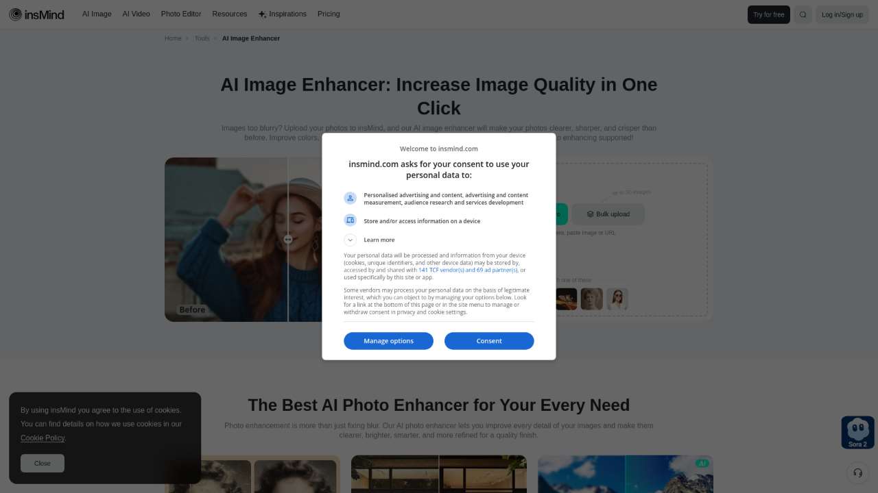 insMind AI Image Enhancer