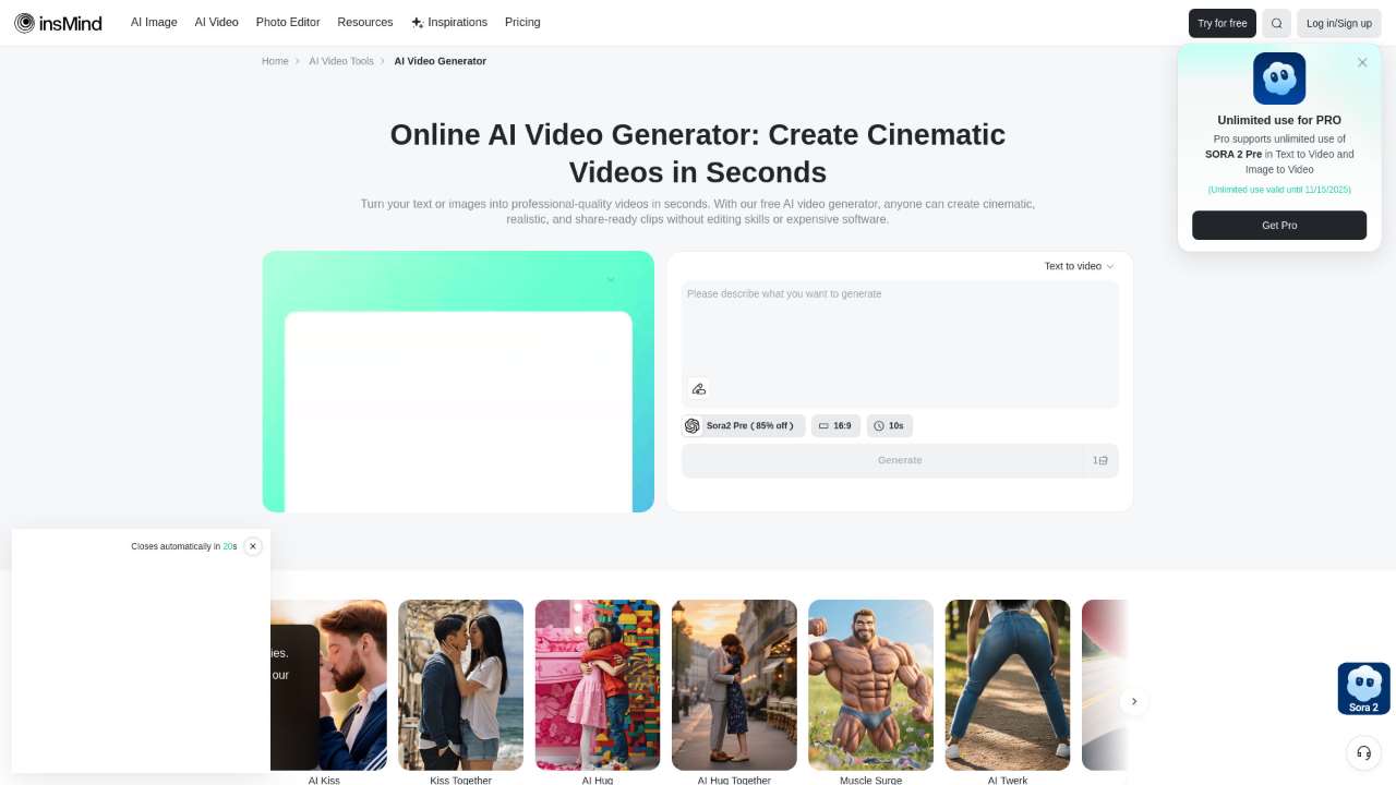 insMind AI Video Generator
