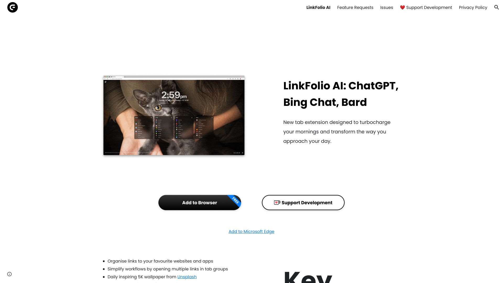 LinkFolio AI - Personalised New Tab