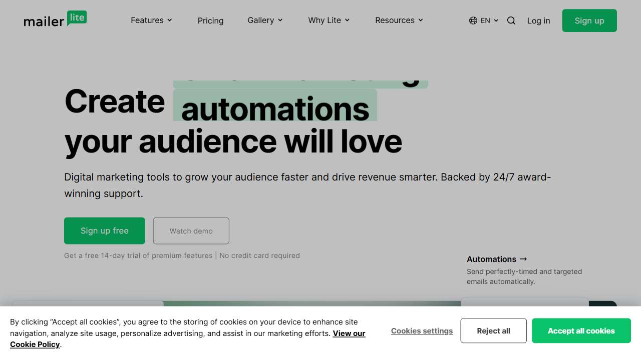 MailerLite AI Drag & Drop Editor