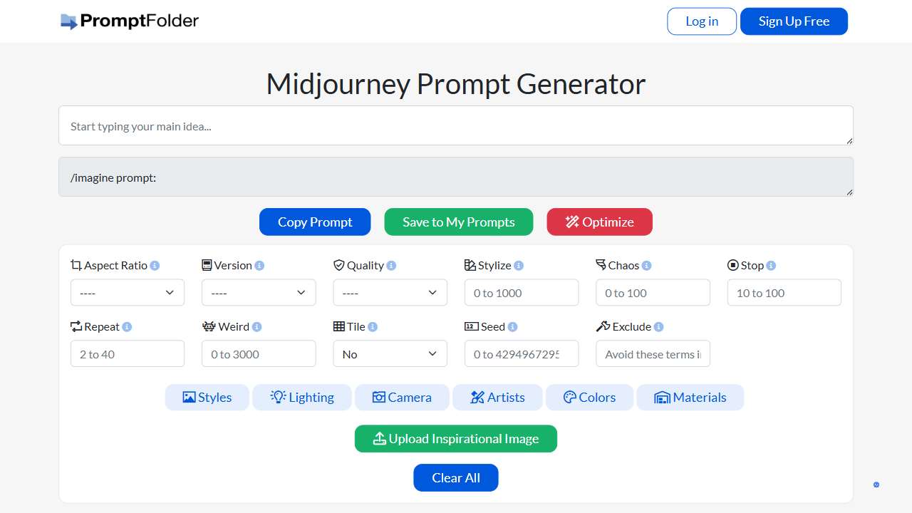 MidJourney Prompt Helper