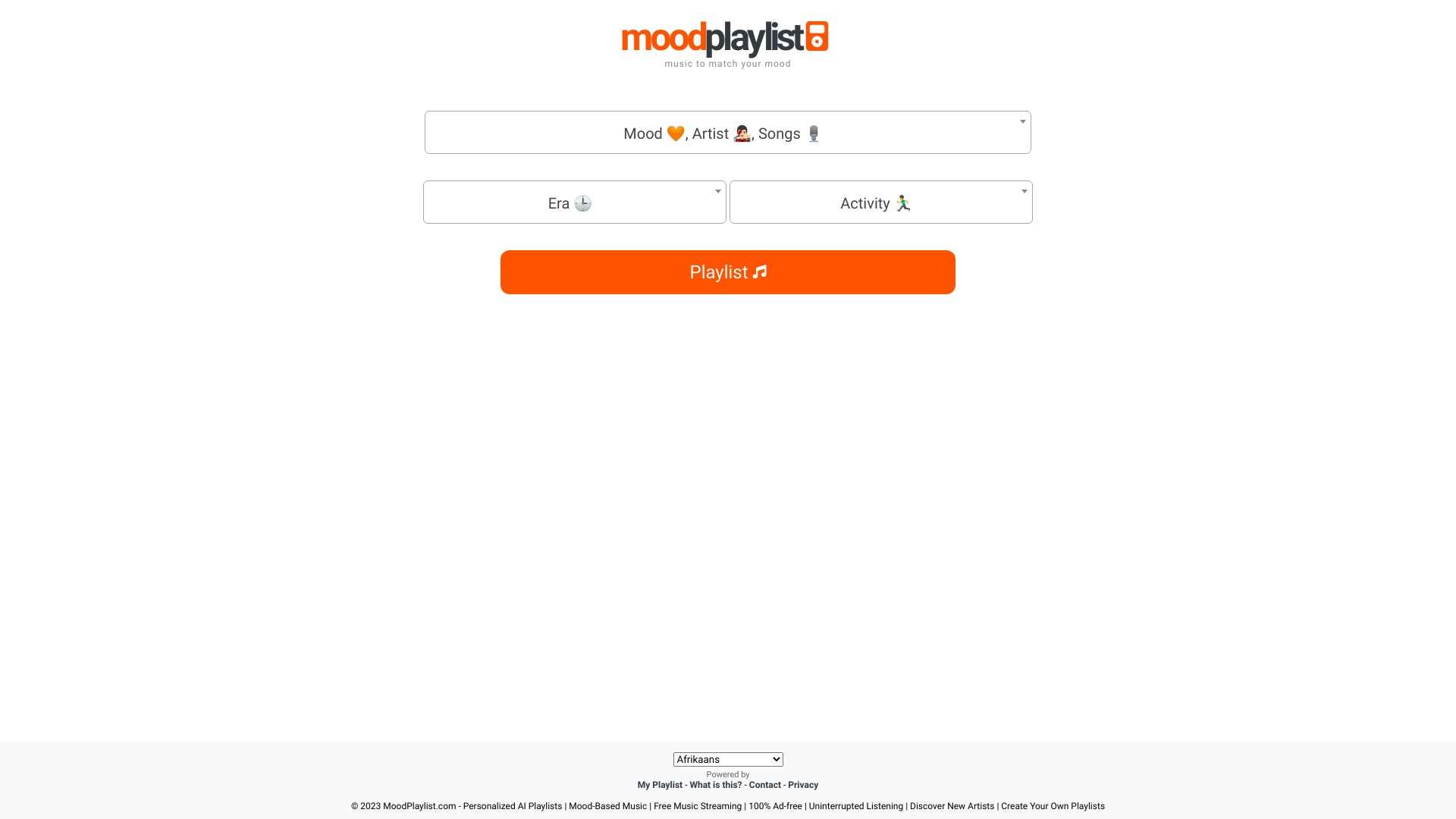 Moodplaylist - AI Powered Playlists