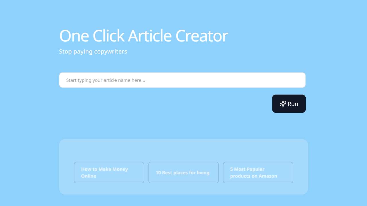 One Click Article Creator