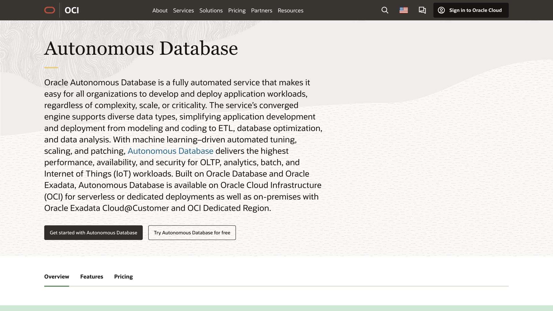 Oracle Autonomous Database