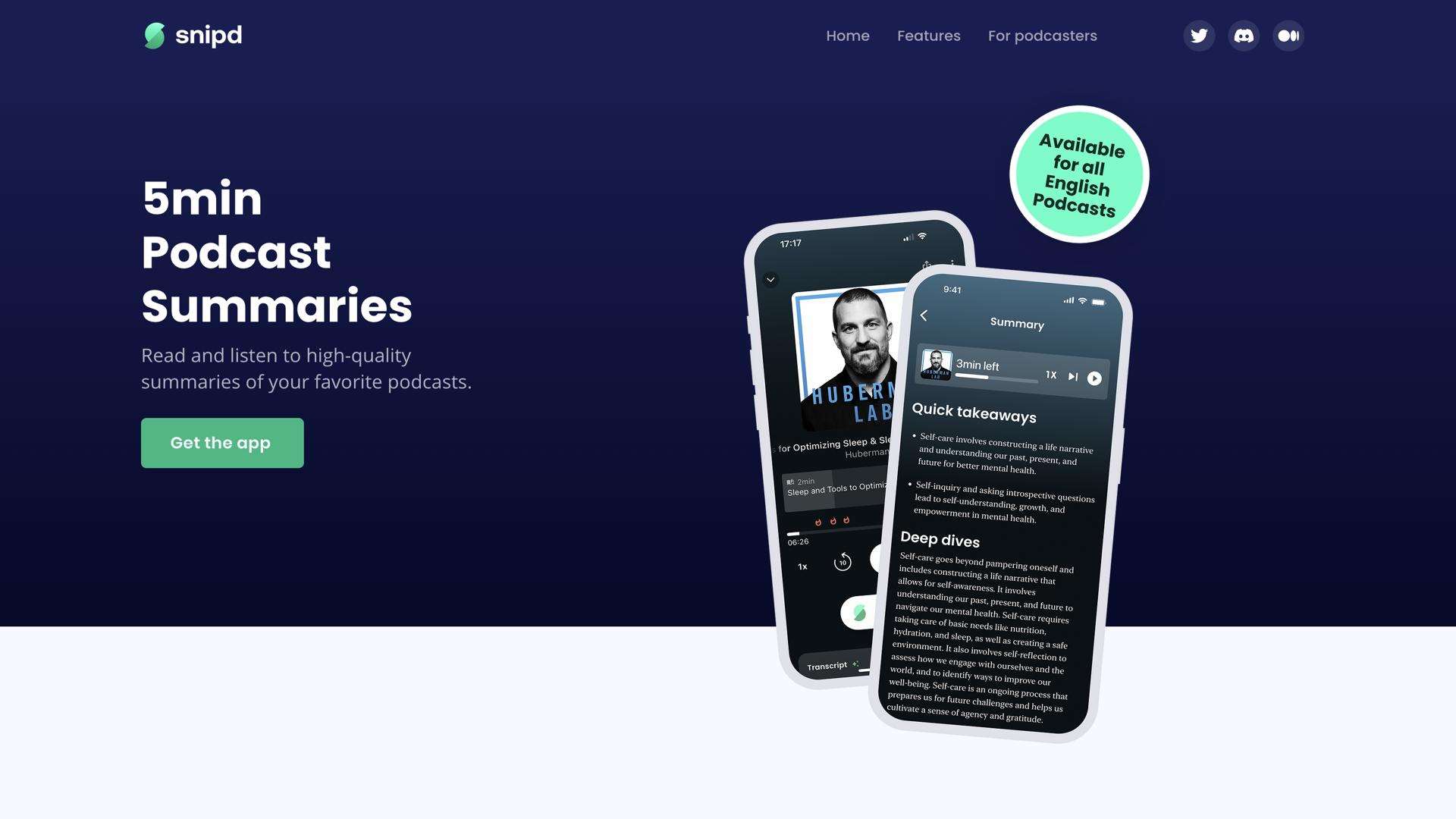 Snipd Podcast Summaries