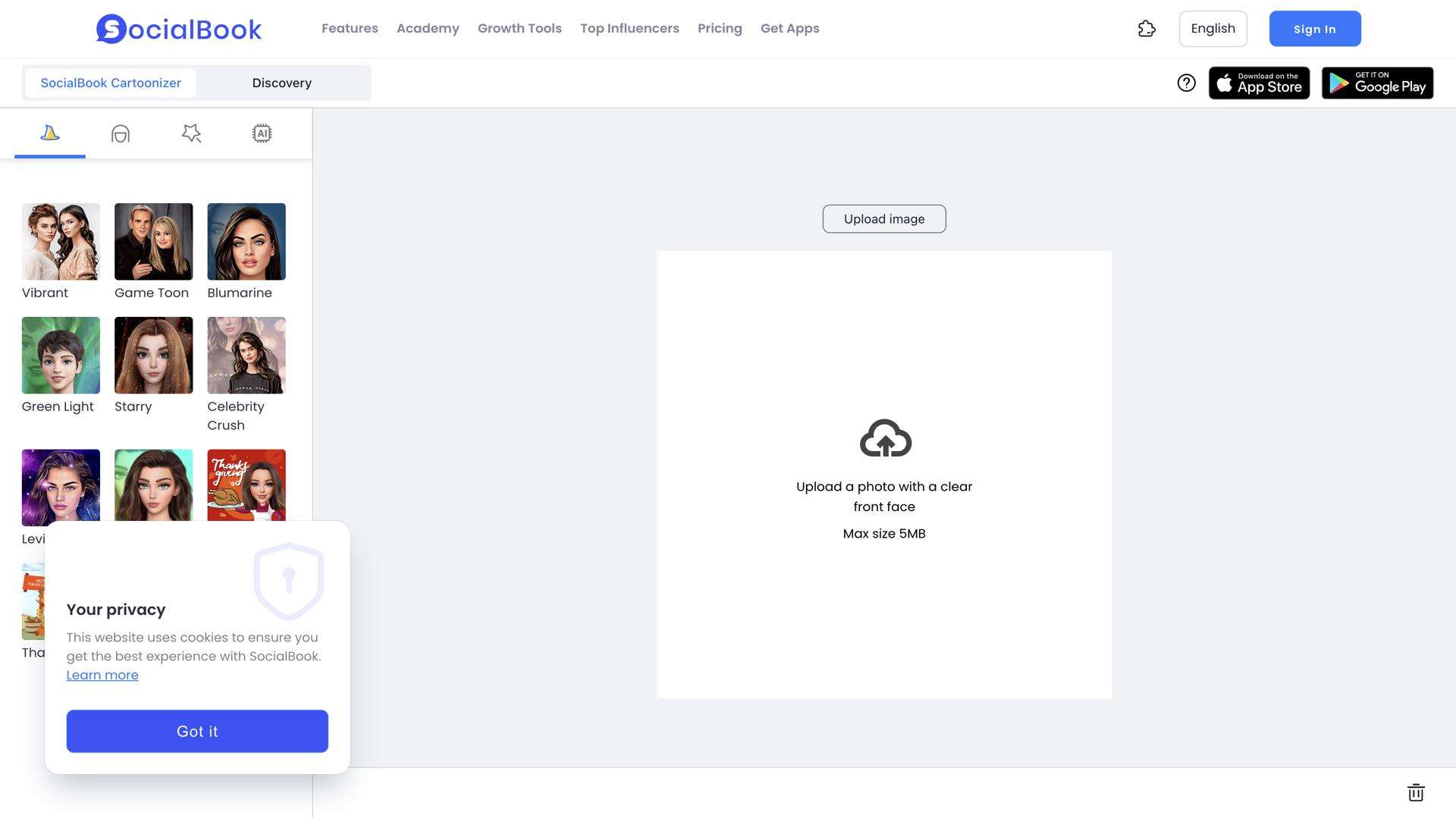 SocialBook Cartoonizer