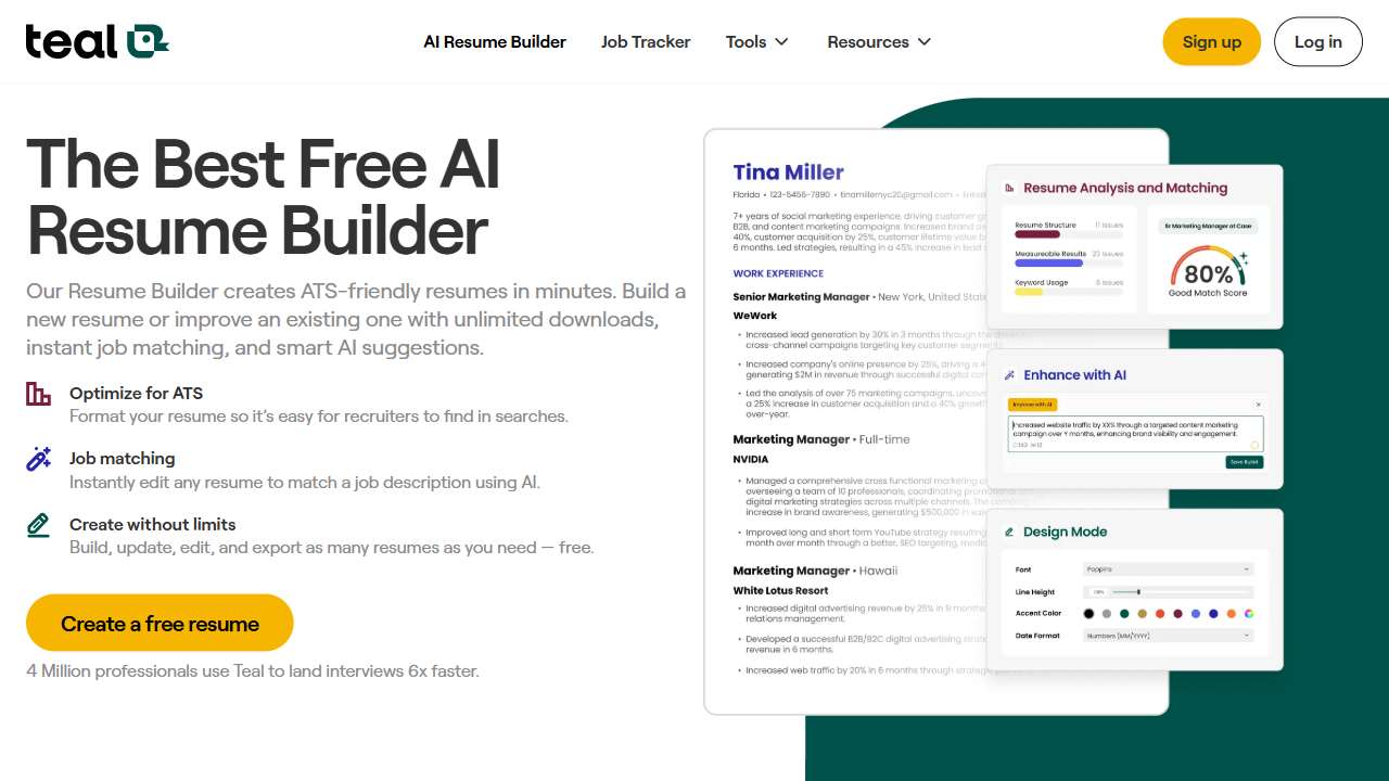 Teal Resume Builder