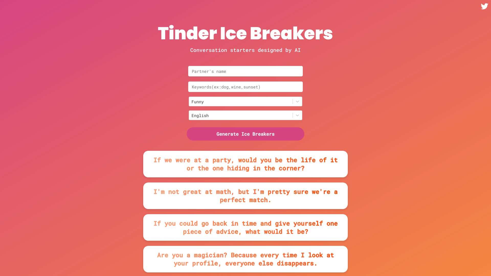 Tinder Ice Breakers