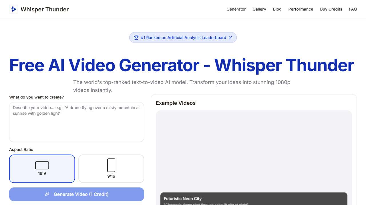 whisperthunder online - AI Video Generator