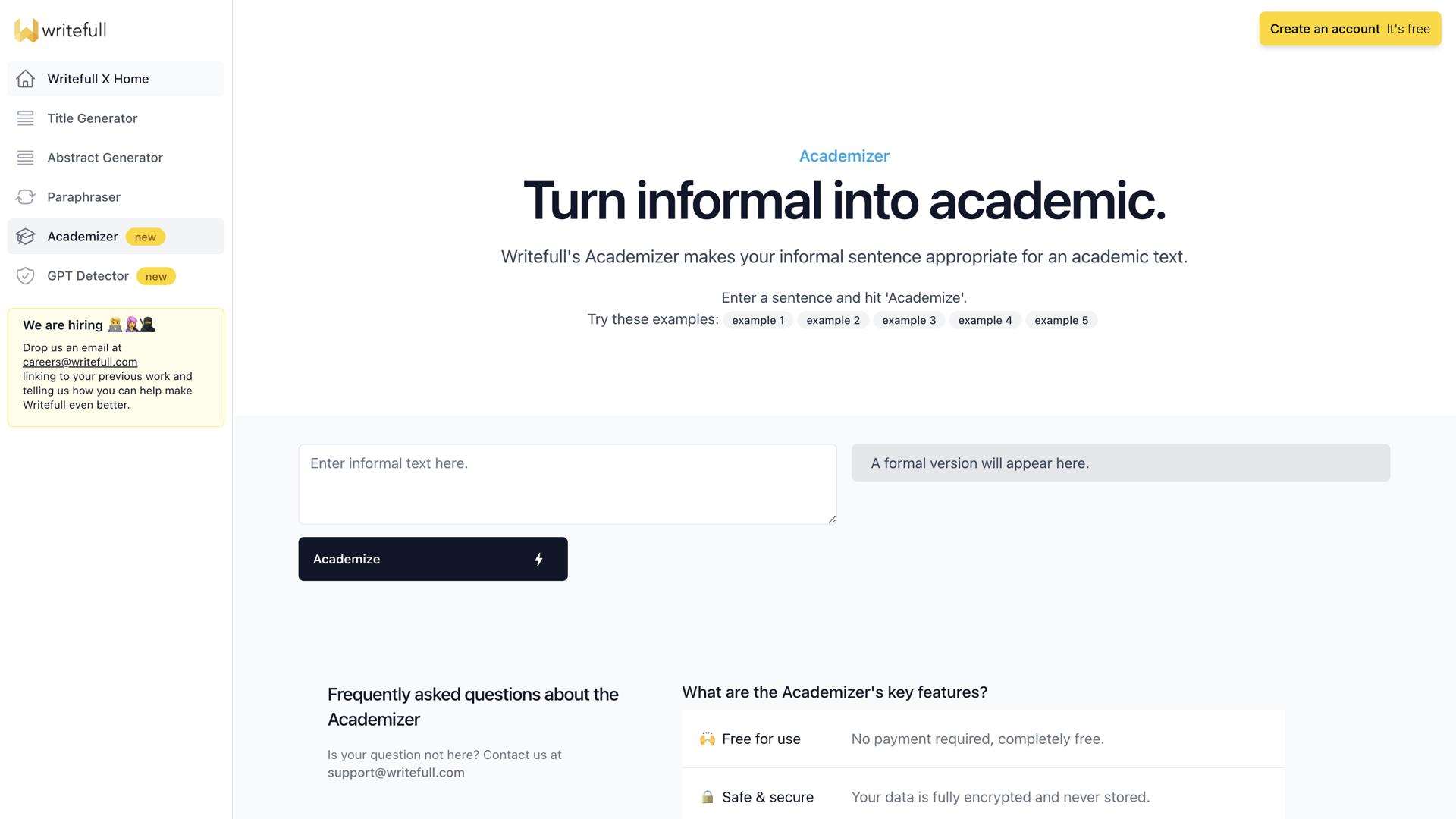Writefull Academizer